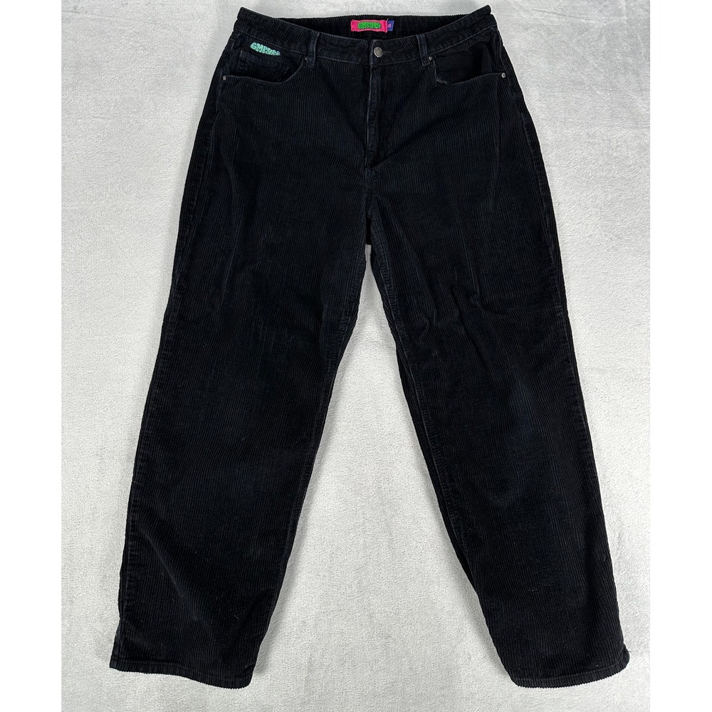 Empyre Tori 90s Corduroy Pants Juniors 15 Black Loose Fit Skate Streetwear Baggy